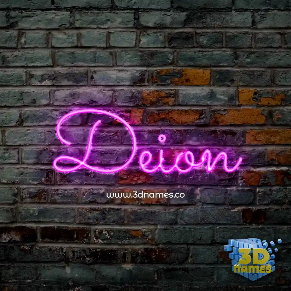 deion in Pink Neon style - 3D name wallpaper