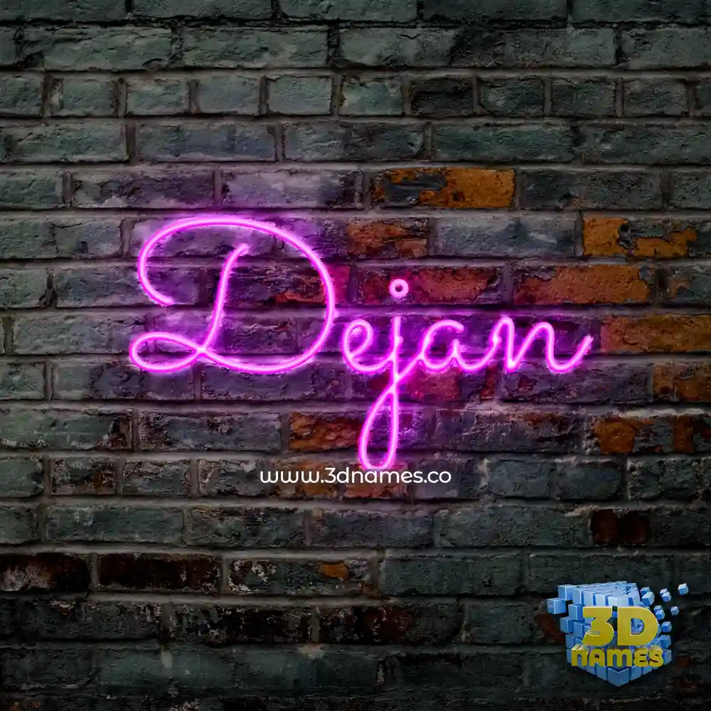 dejan in Pink Neon style - 3D name wallpaper