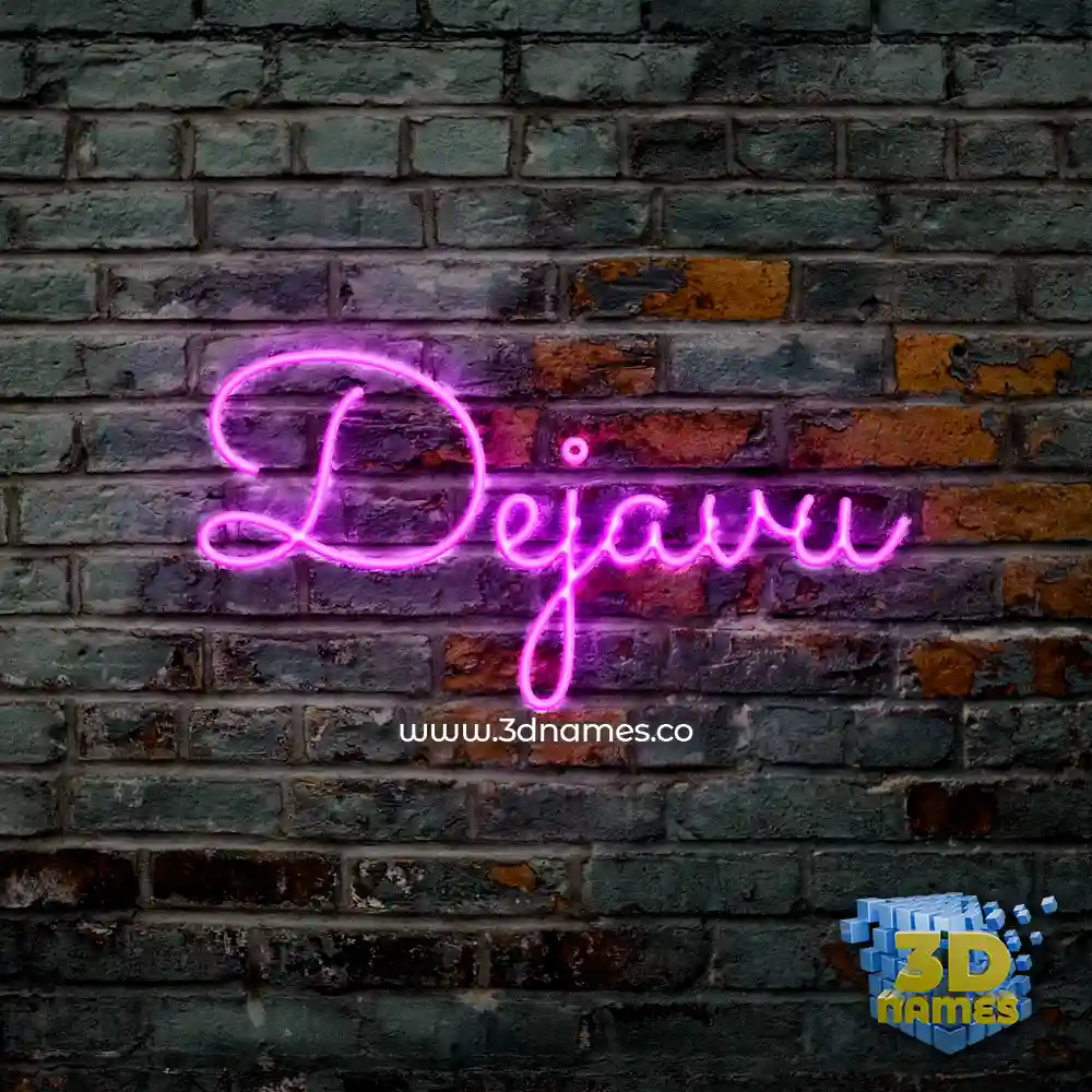dejavu in Pink Neon style - 3D name wallpaper