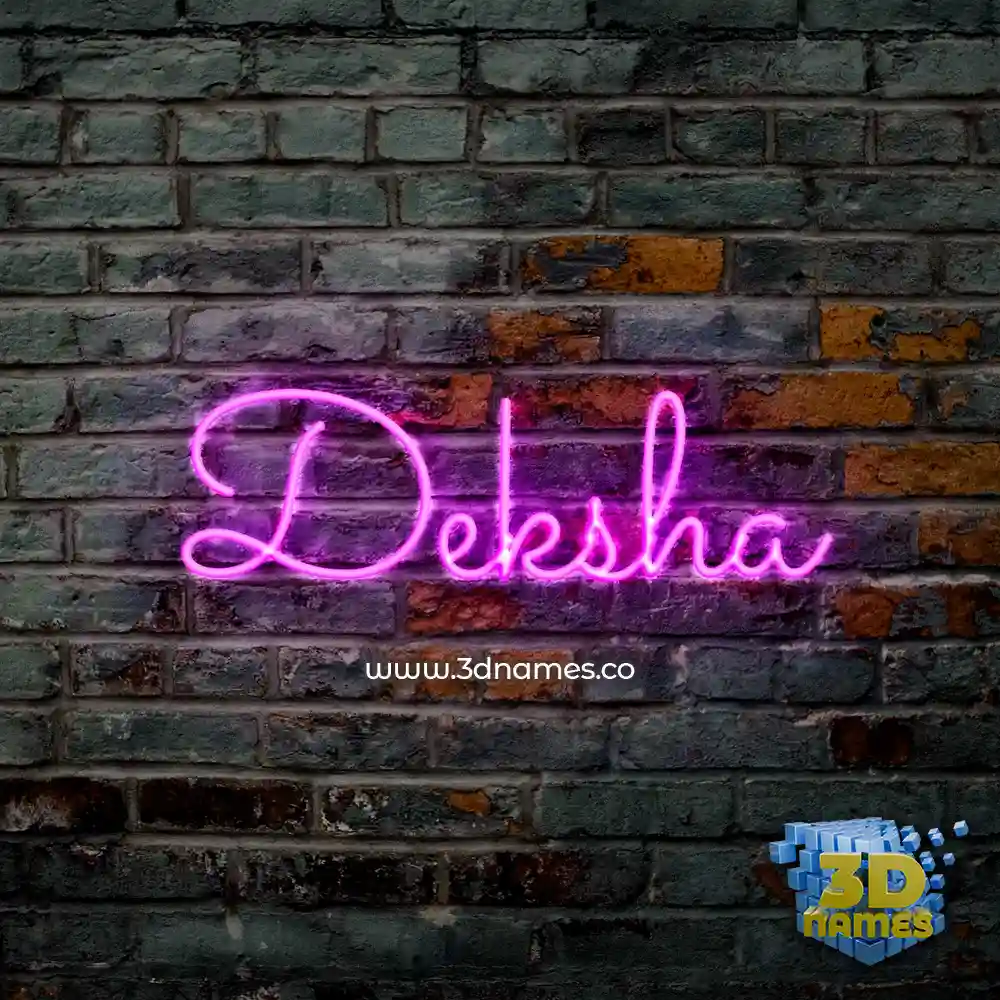 deksha in Pink Neon style - 3D name wallpaper