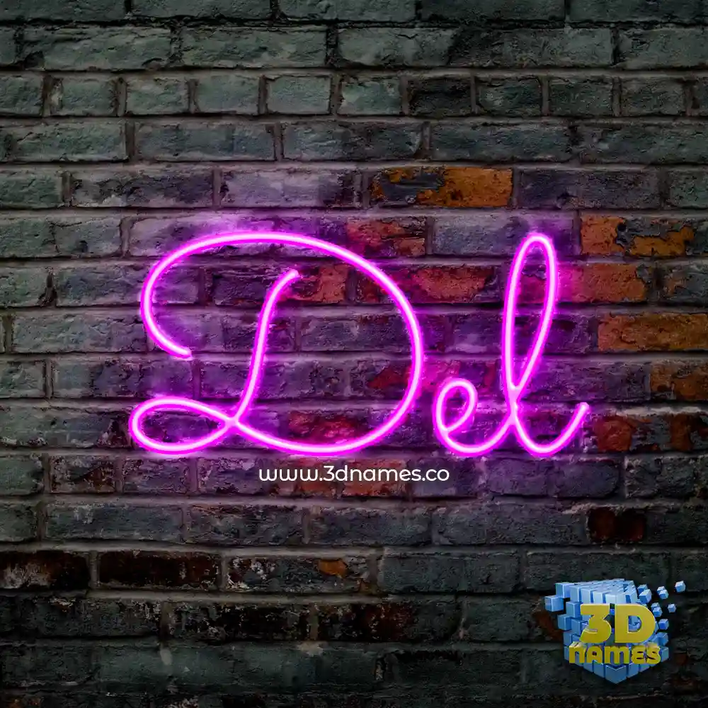 del in Pink Neon style - 3D name wallpaper