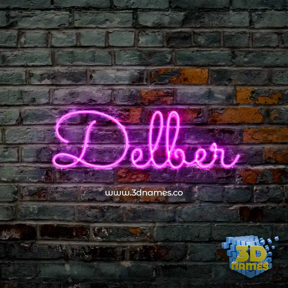 delber in Pink Neon style - 3D name wallpaper