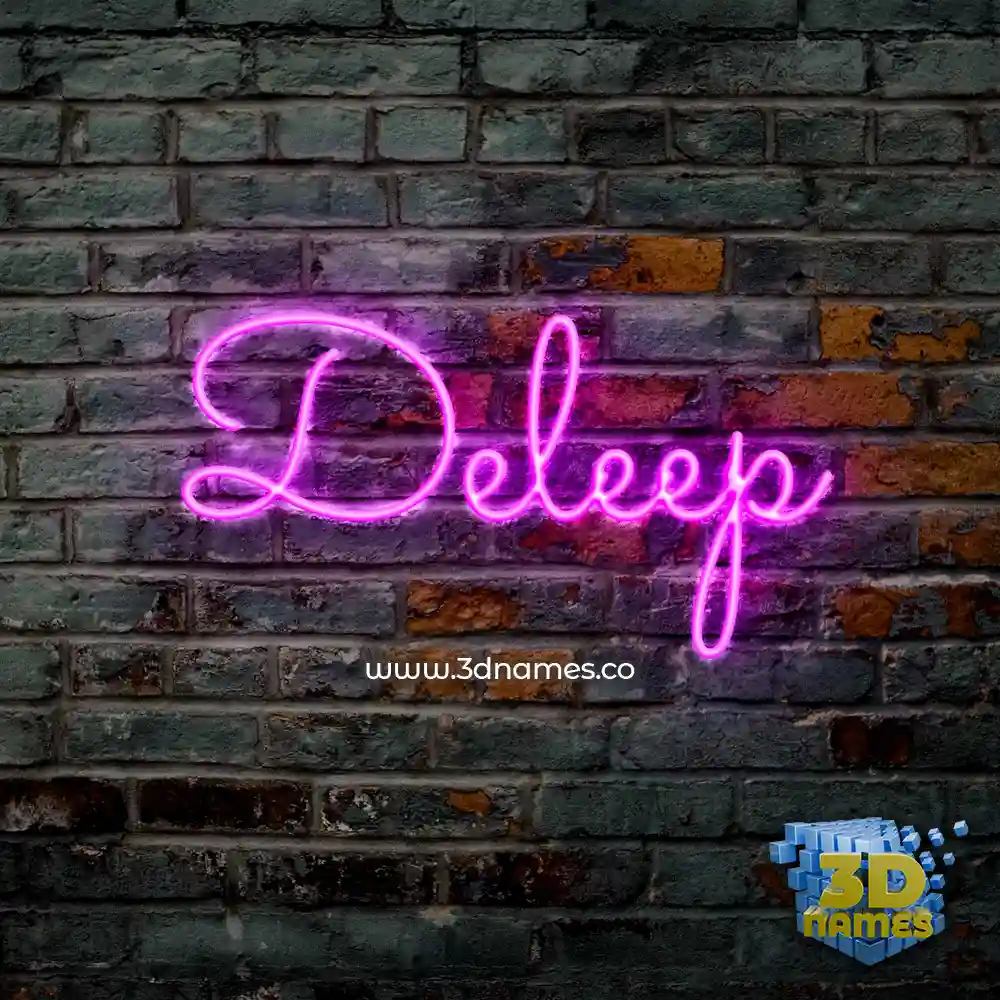 deleep in Pink Neon style - 3D name wallpaper