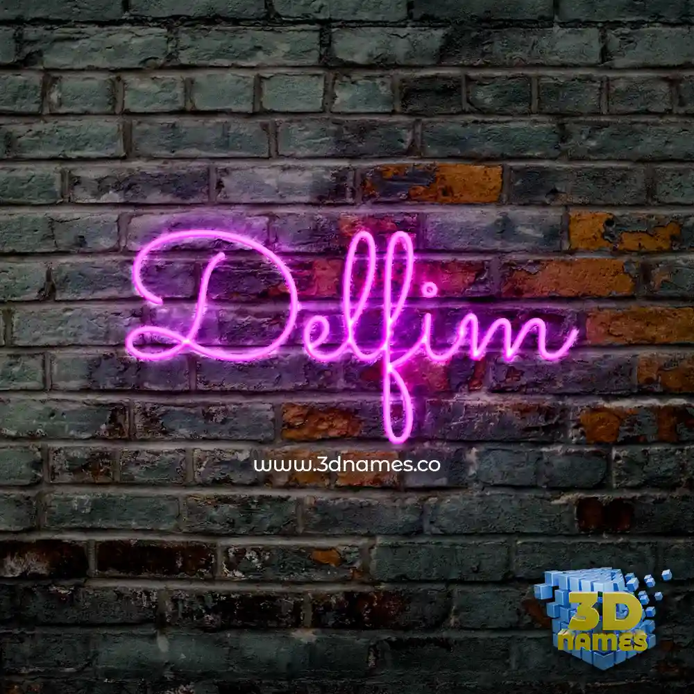 delfim in Pink Neon style - 3D name wallpaper