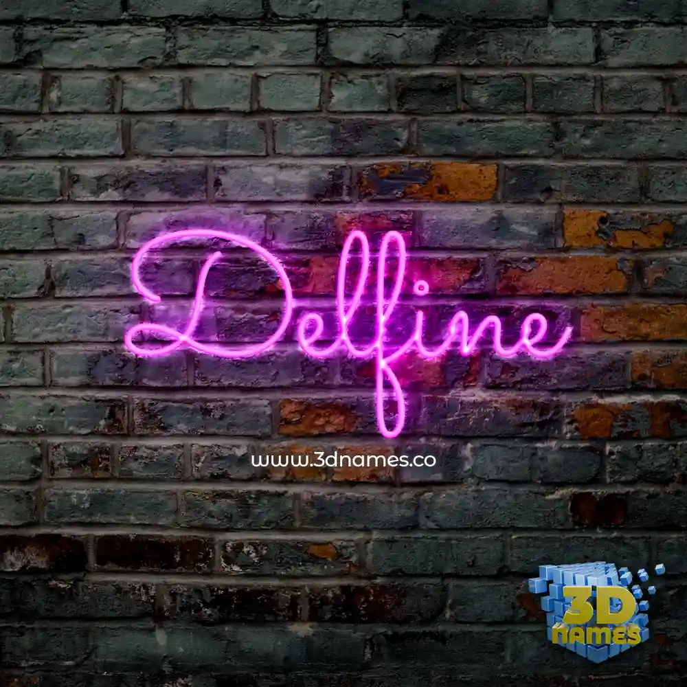 delfine in Pink Neon style - 3D name wallpaper