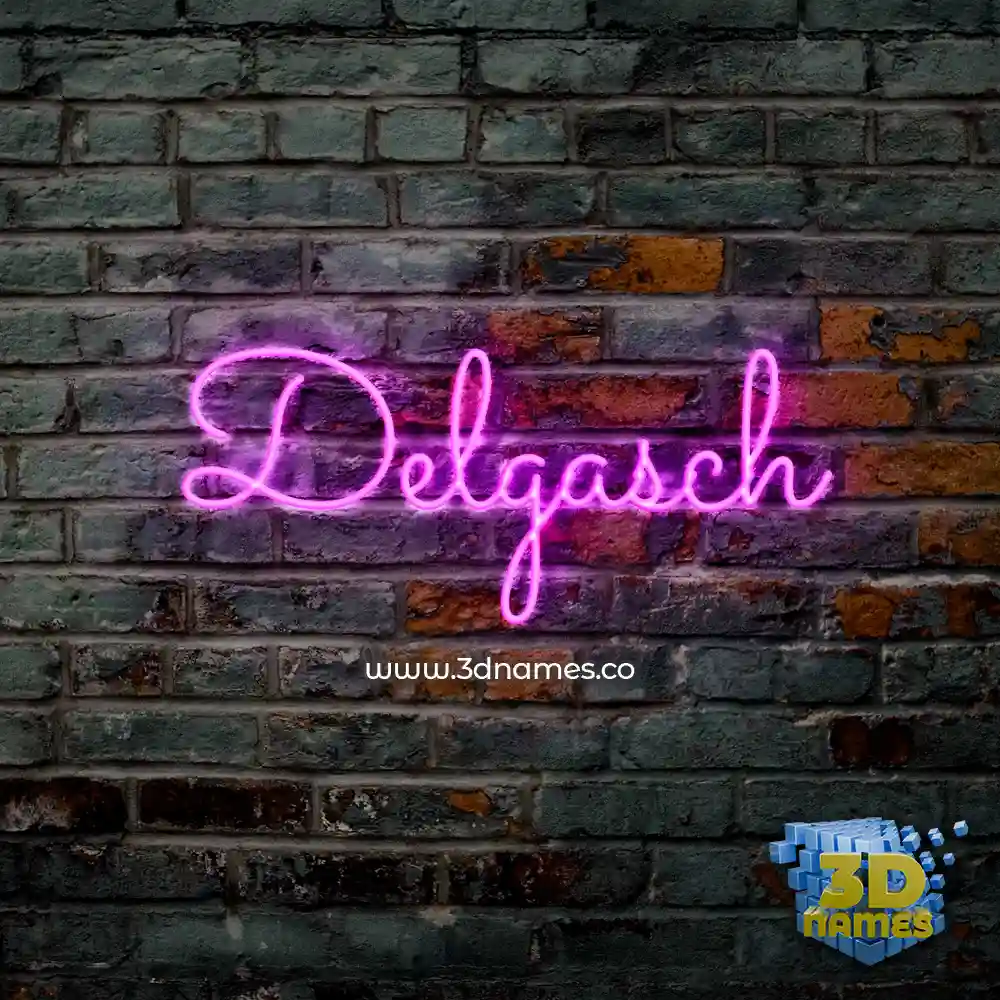 delgasch in Pink Neon style - 3D name wallpaper