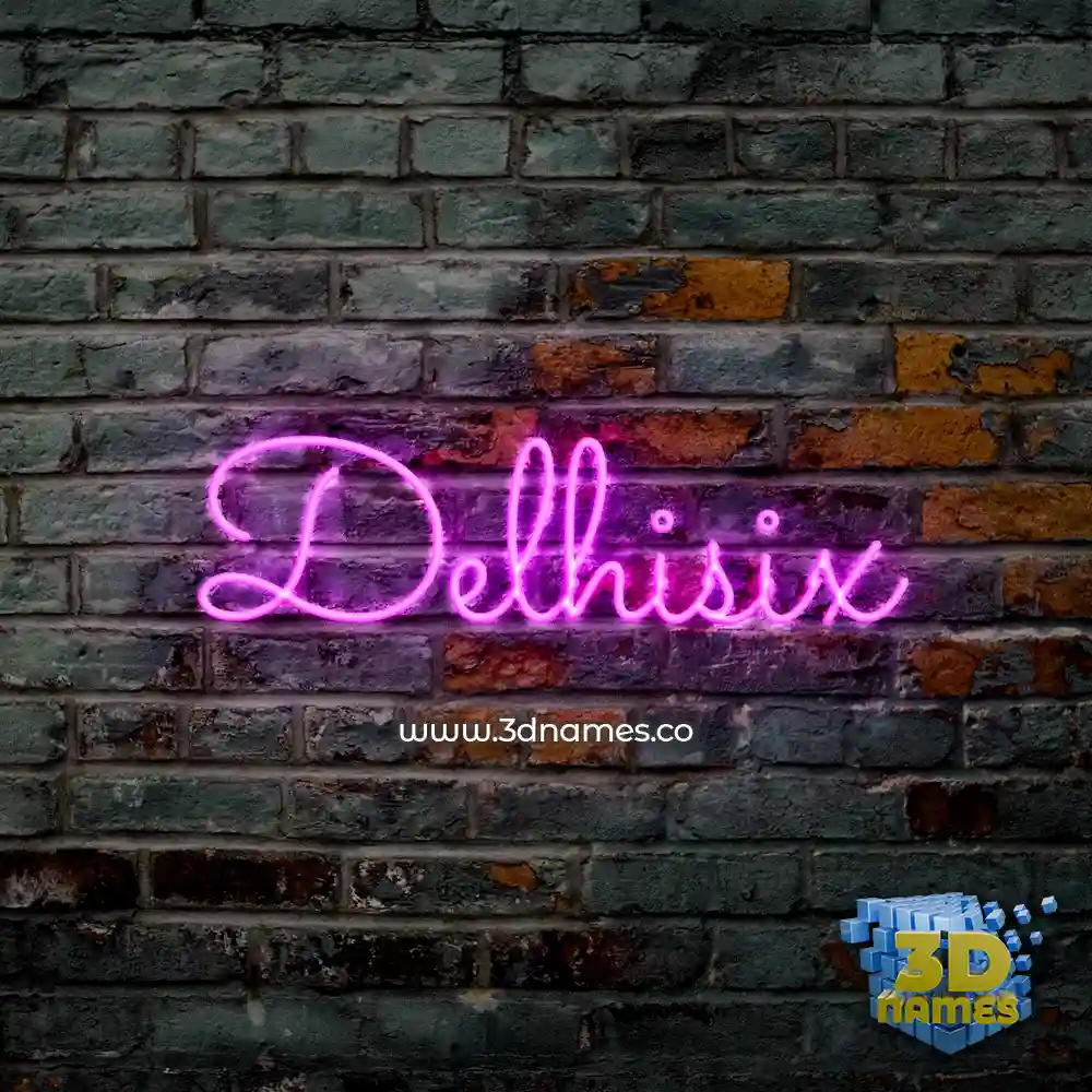 delhisix in Pink Neon style - 3D name wallpaper