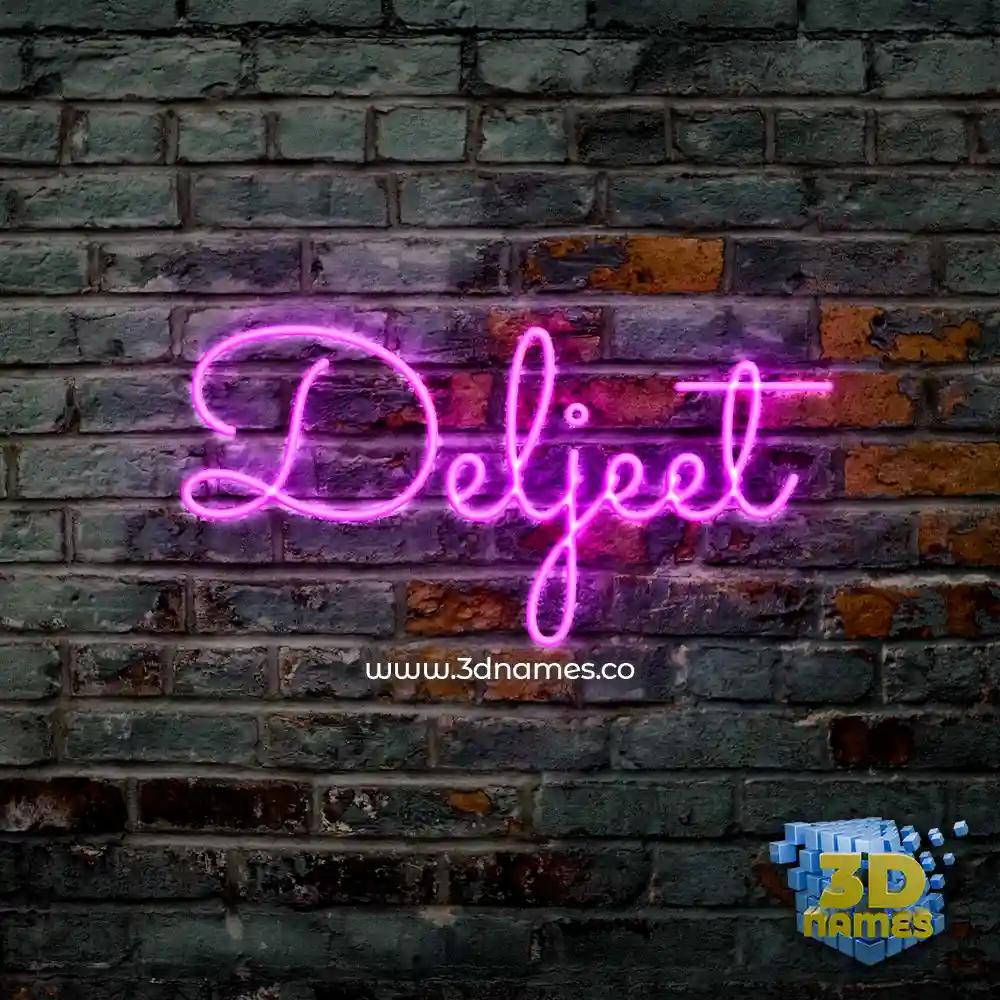 deljeet in Pink Neon style - 3D name wallpaper