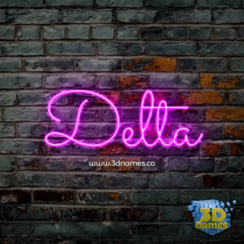 delta in Pink Neon style - 3D name wallpaper