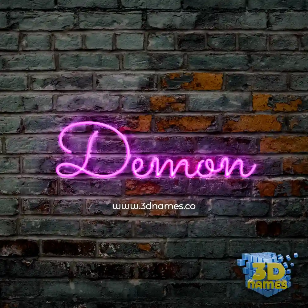 demon in Pink Neon style - 3D name wallpaper