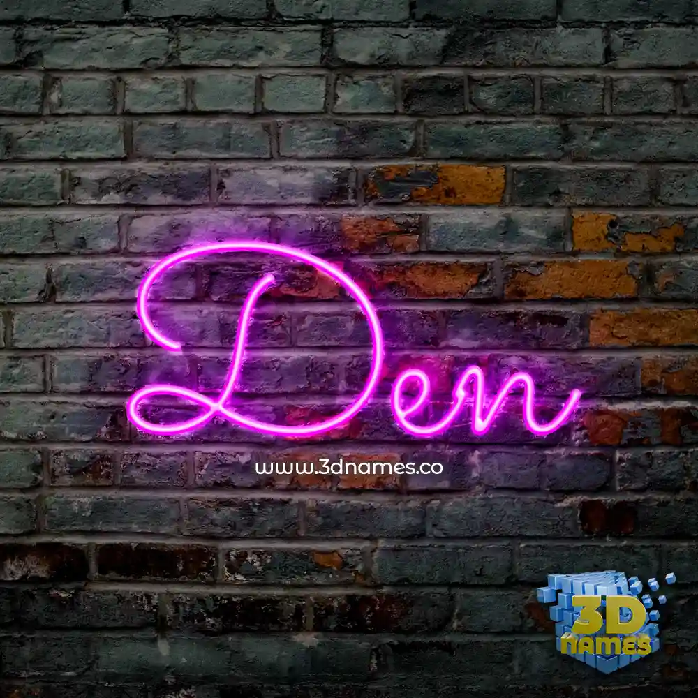 den in Pink Neon style - 3D name wallpaper