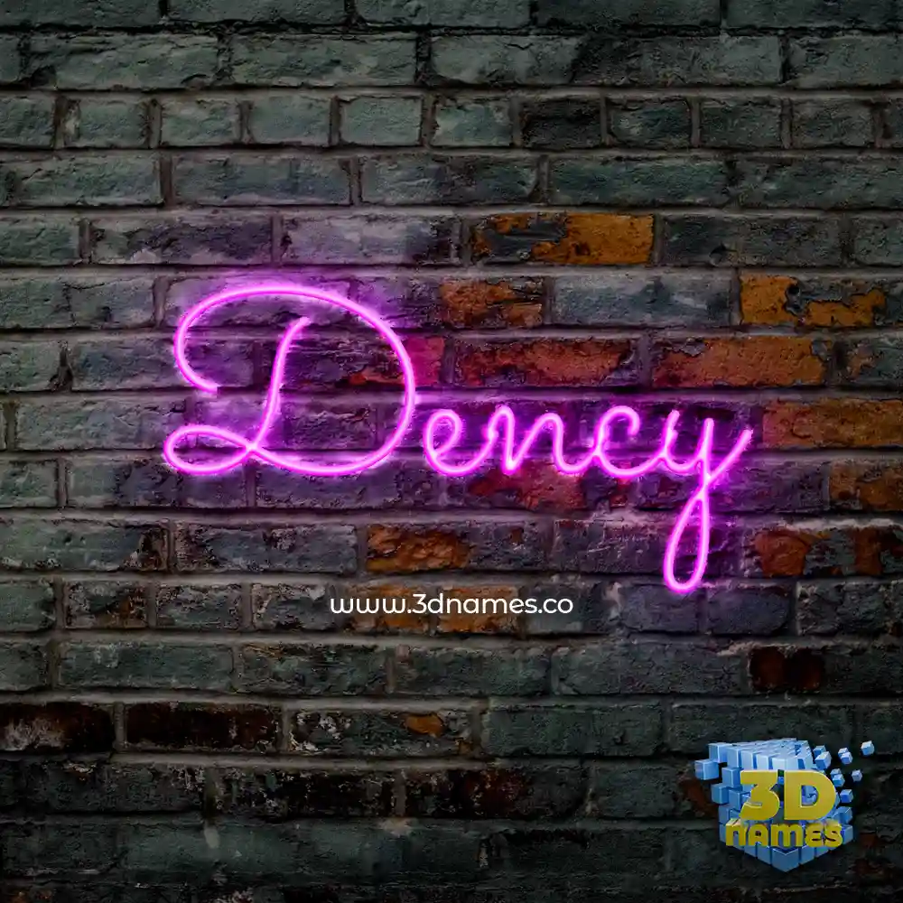 dency in Pink Neon style - 3D name wallpaper