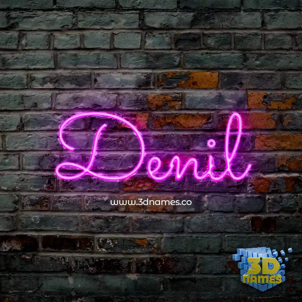 denil in Pink Neon style - 3D name wallpaper
