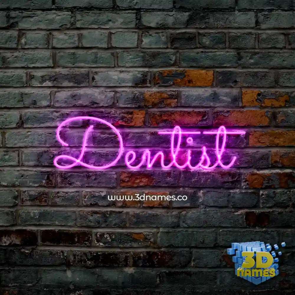 dentist in Pink Neon style - 3D name wallpaper
