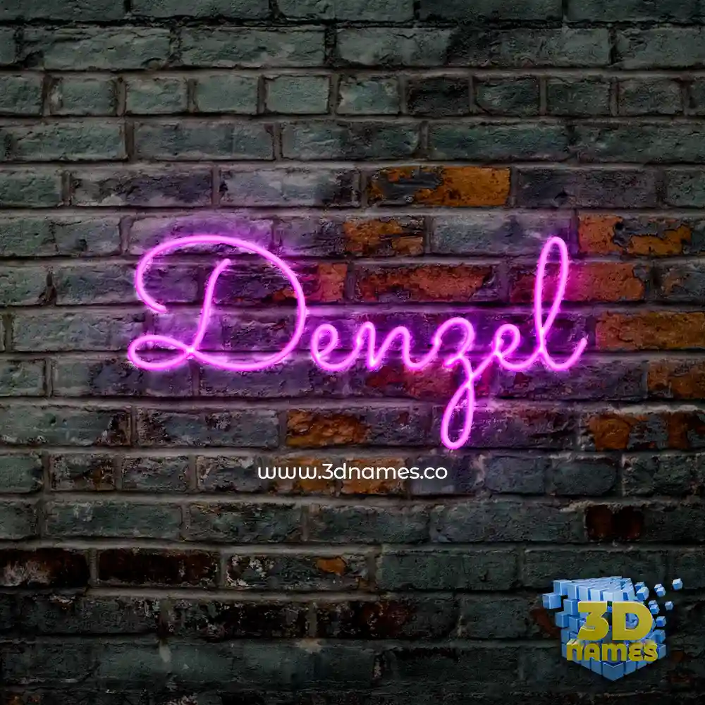 denzel in Pink Neon style - 3D name wallpaper