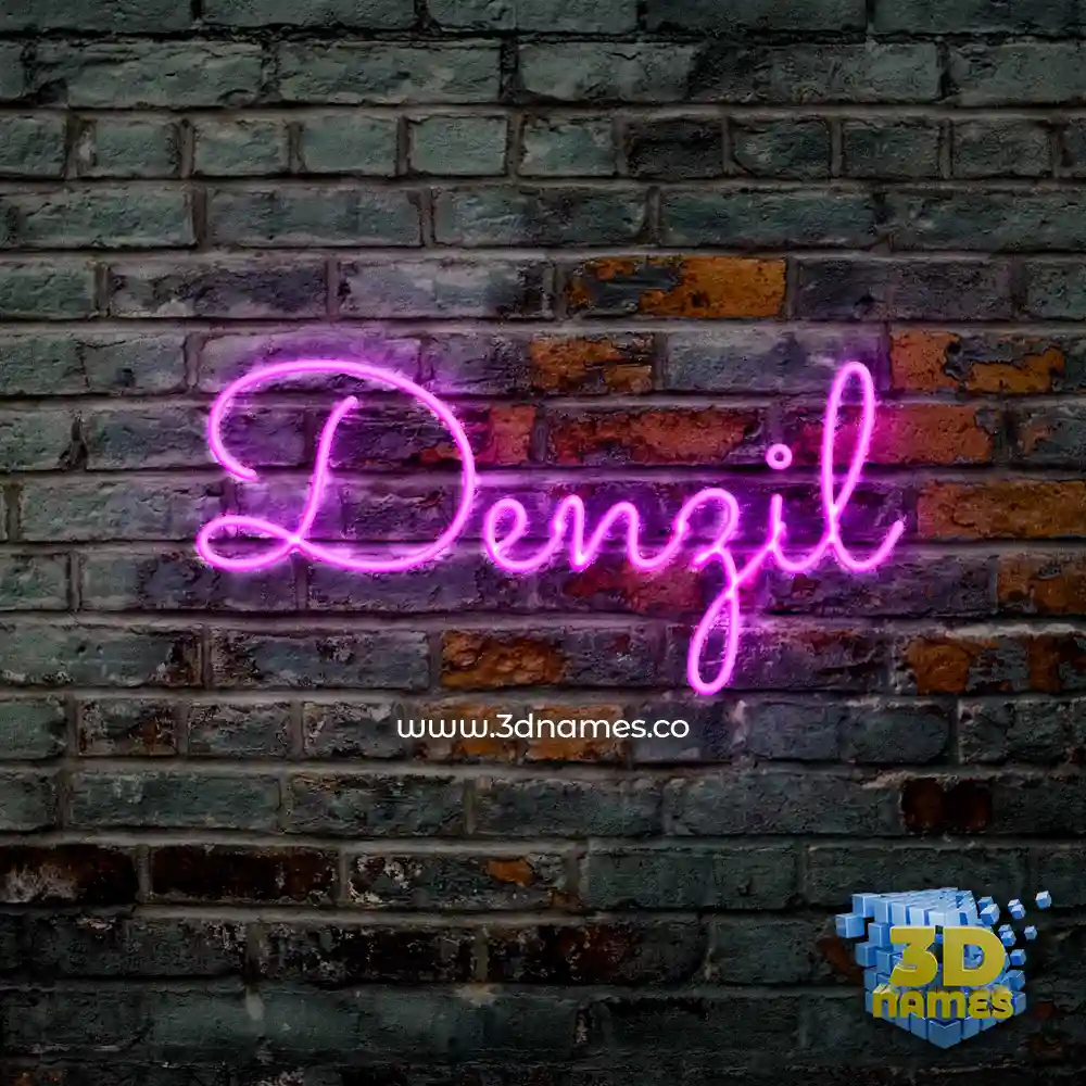 denzil in Pink Neon style - 3D name wallpaper
