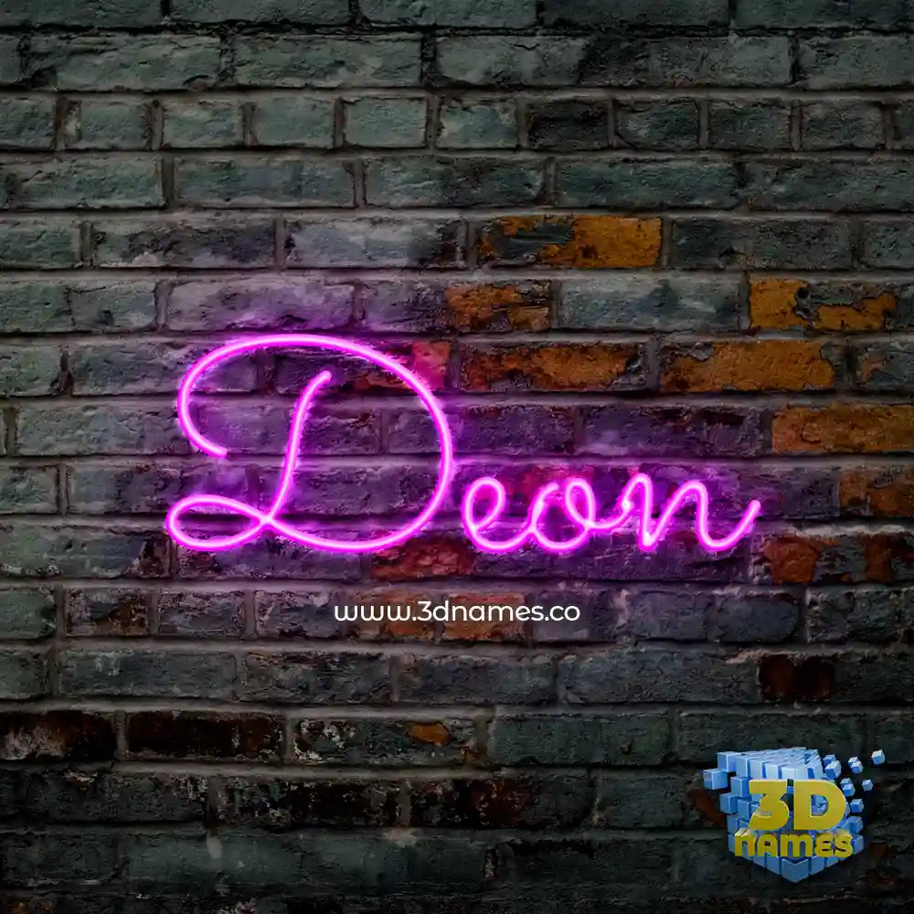 deon in Pink Neon style - 3D name wallpaper