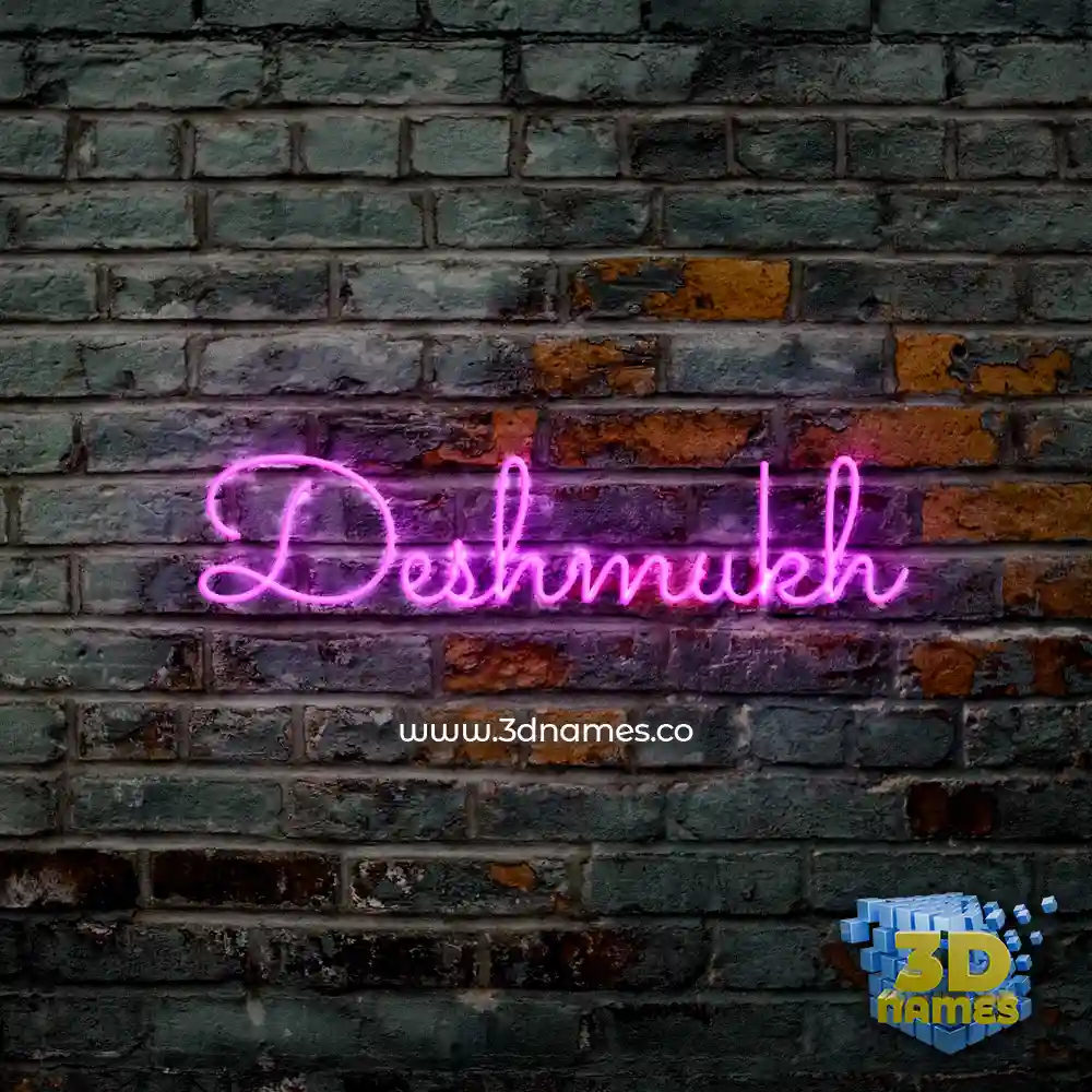 deshmukh in Pink Neon style - 3D name wallpaper