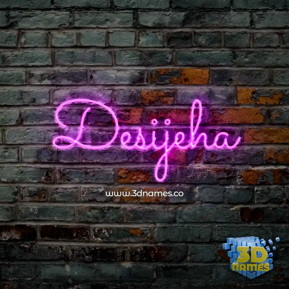 desijeha in Pink Neon style - 3D name wallpaper