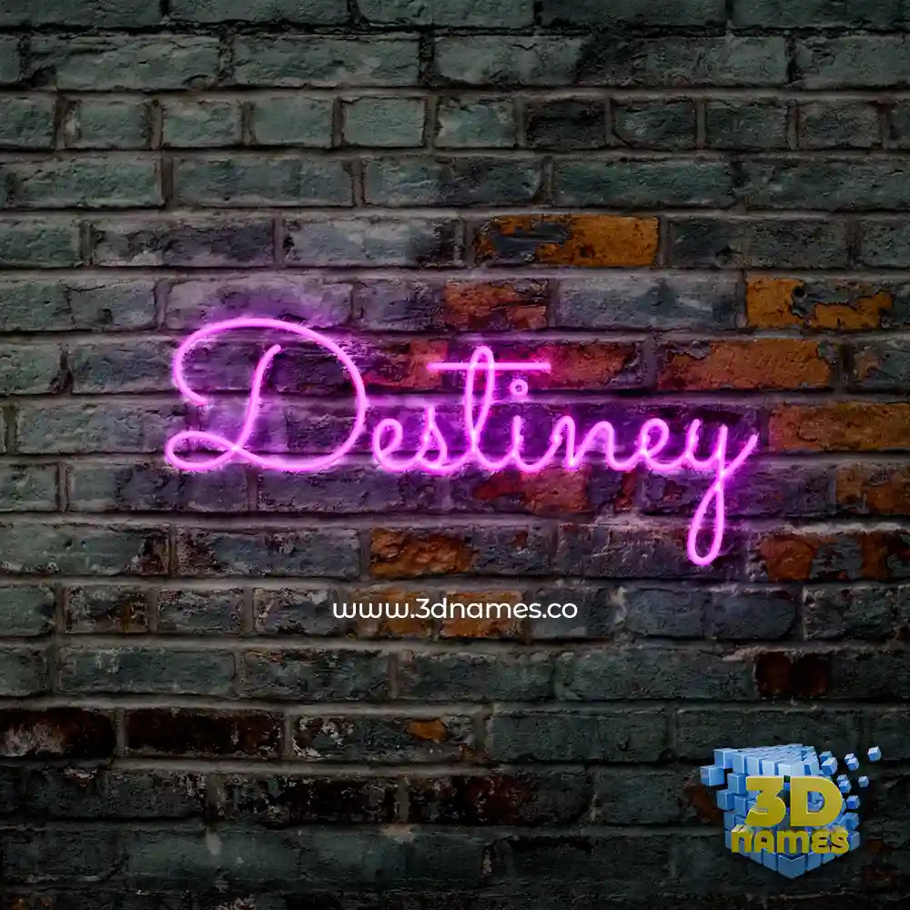 destiney in Pink Neon style - 3D name wallpaper