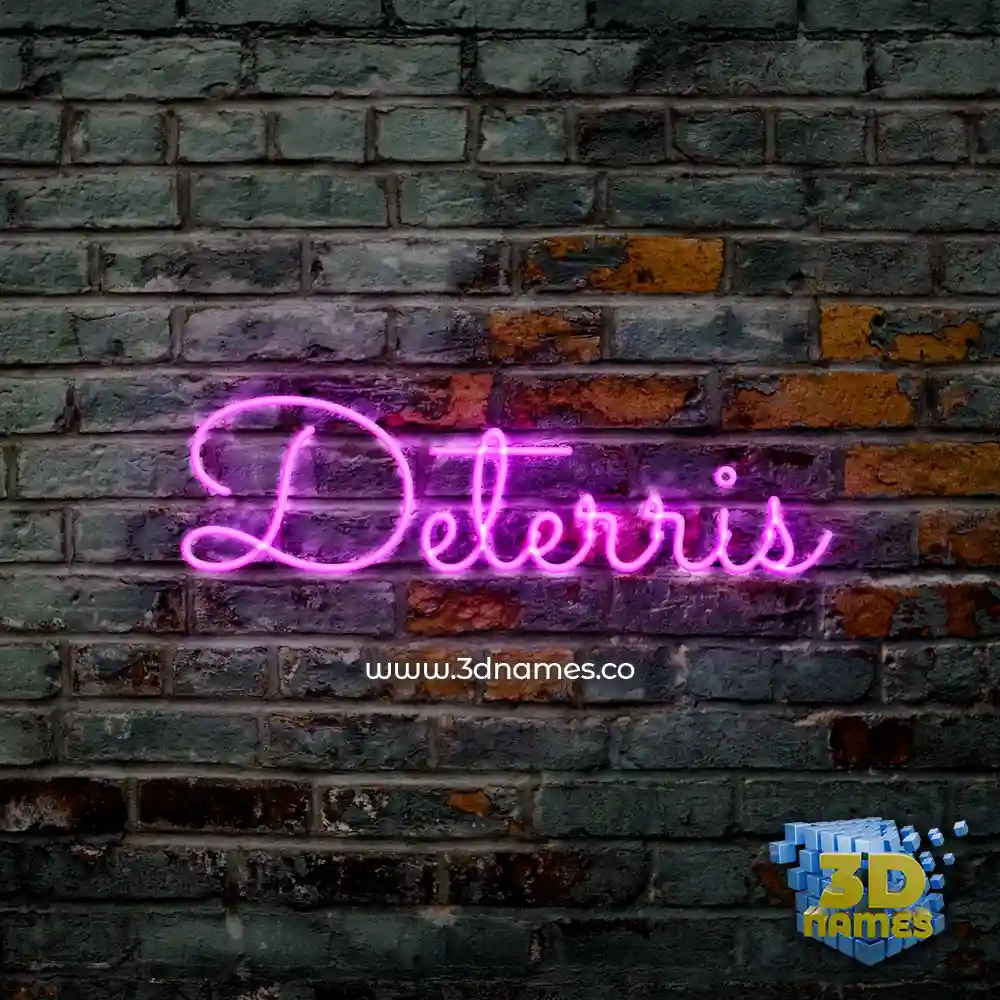 deterris in Pink Neon style - 3D name wallpaper