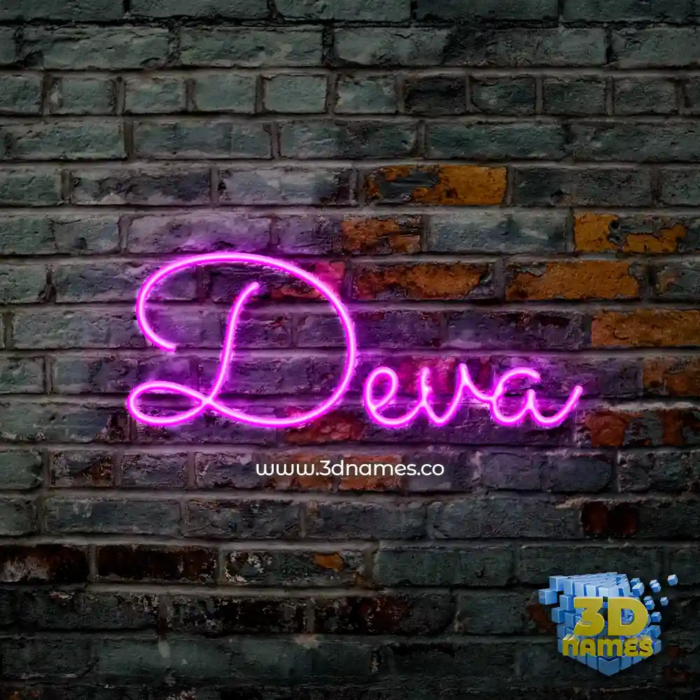 deva in Pink Neon style - 3D name wallpaper