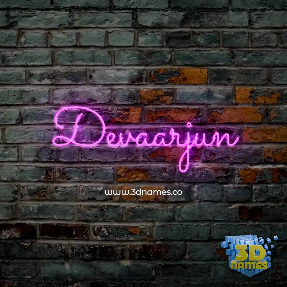 devaarjun in Pink Neon style - 3D name wallpaper