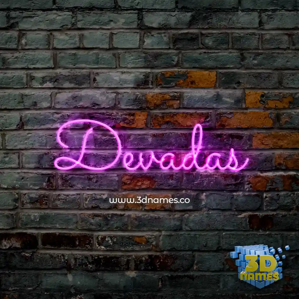 devadas in Pink Neon style - 3D name wallpaper