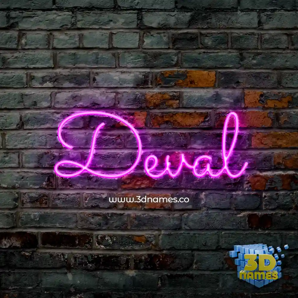 deval in Pink Neon style - 3D name wallpaper