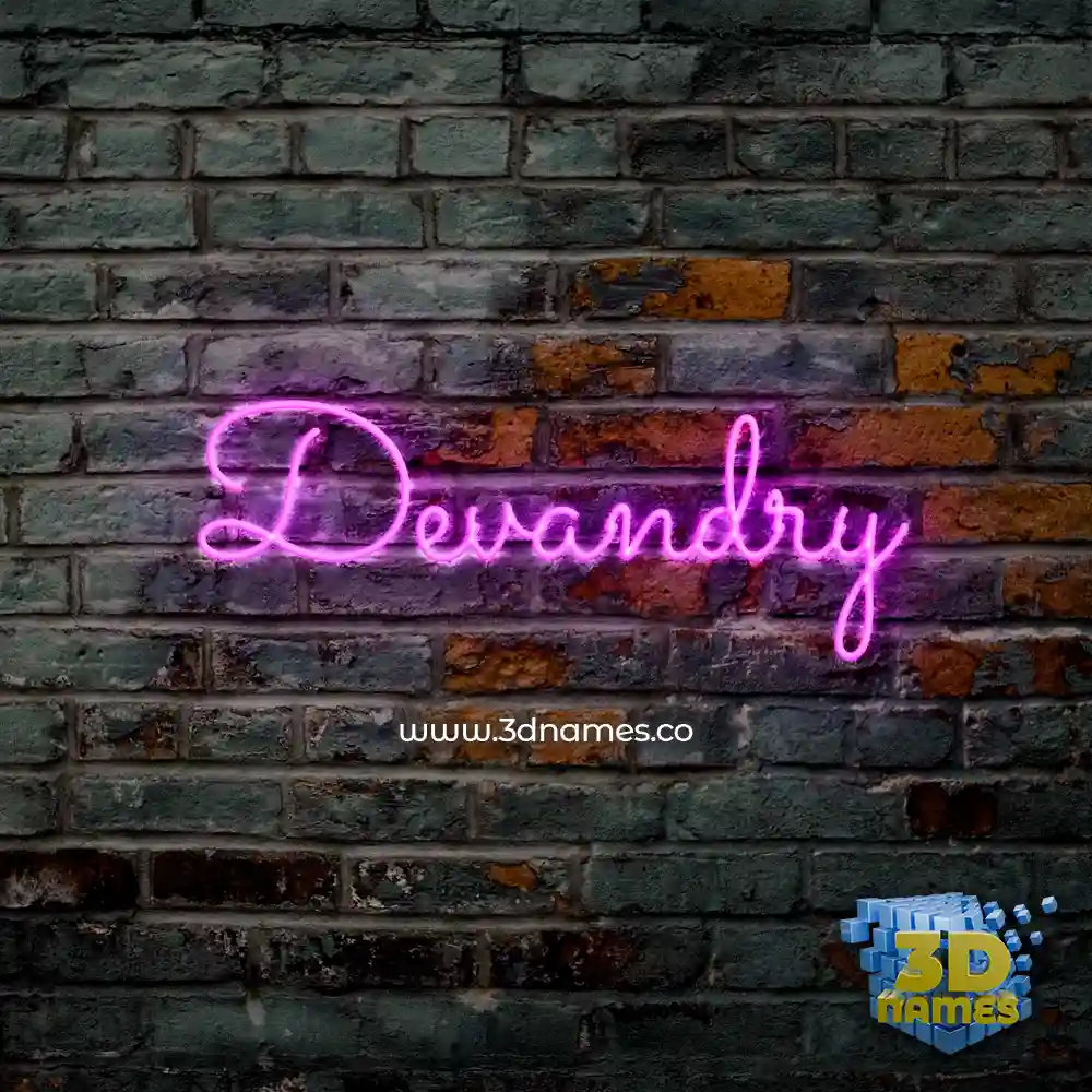 devandry in Pink Neon style - 3D name wallpaper