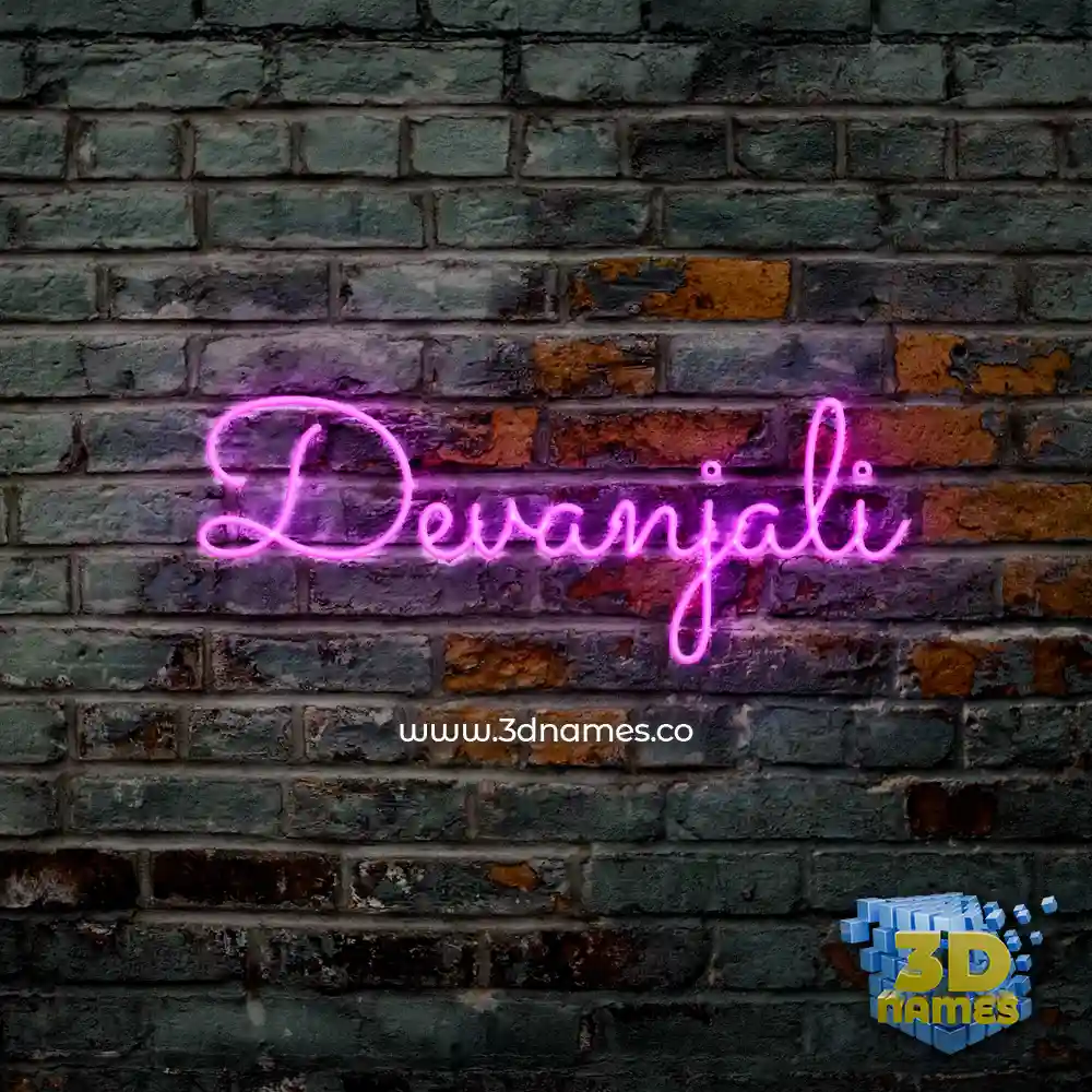 devanjali in Pink Neon style - 3D name wallpaper