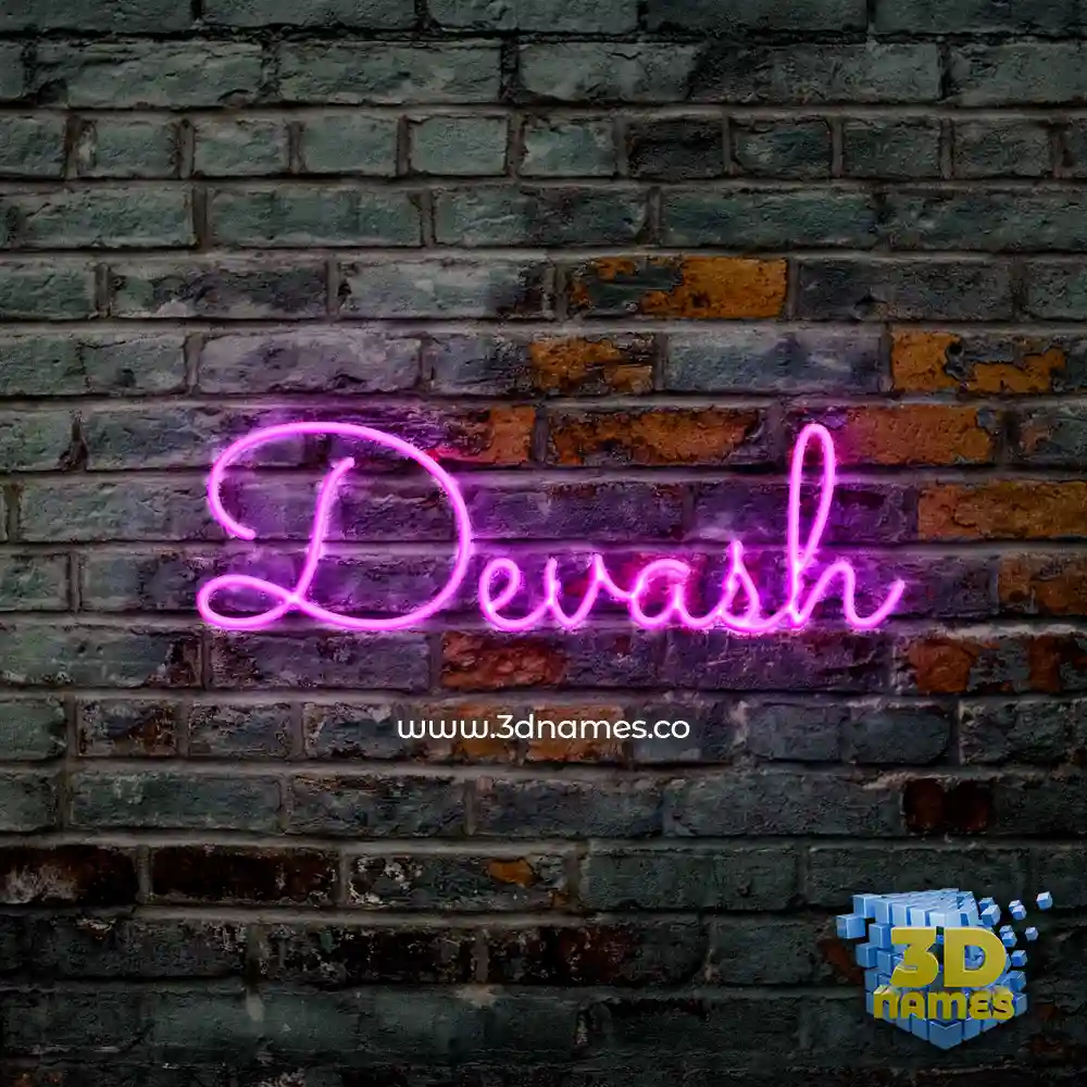 devash in Pink Neon style - 3D name wallpaper