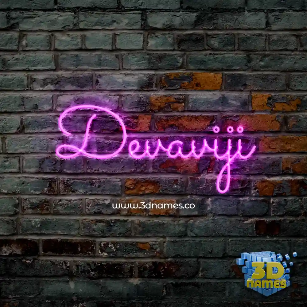 devaviji in Pink Neon style - 3D name wallpaper