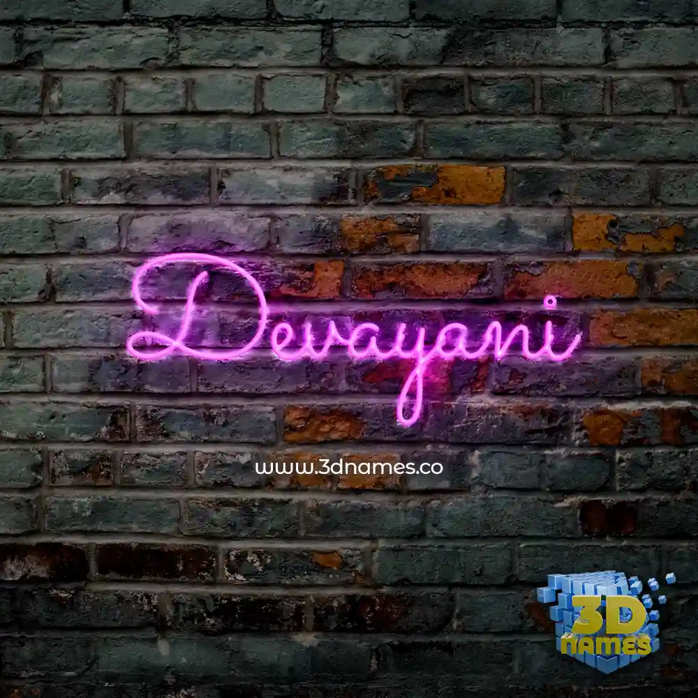 devayani in Pink Neon style - 3D name wallpaper