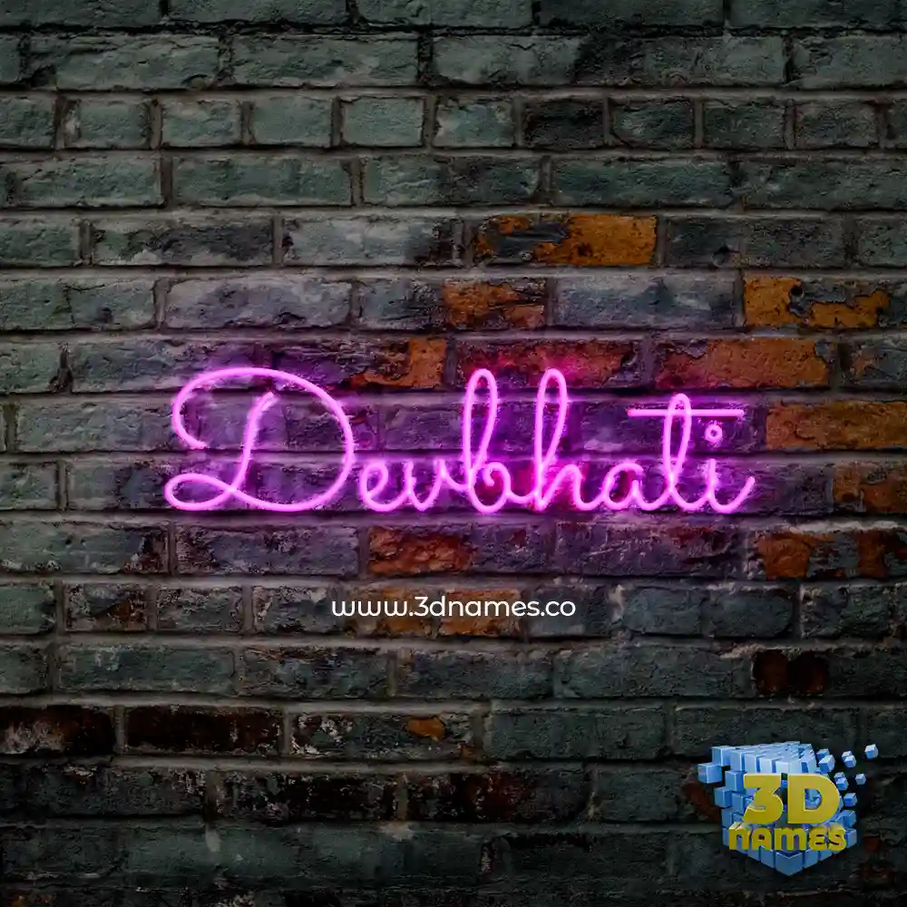devbhati in Pink Neon style - 3D name wallpaper