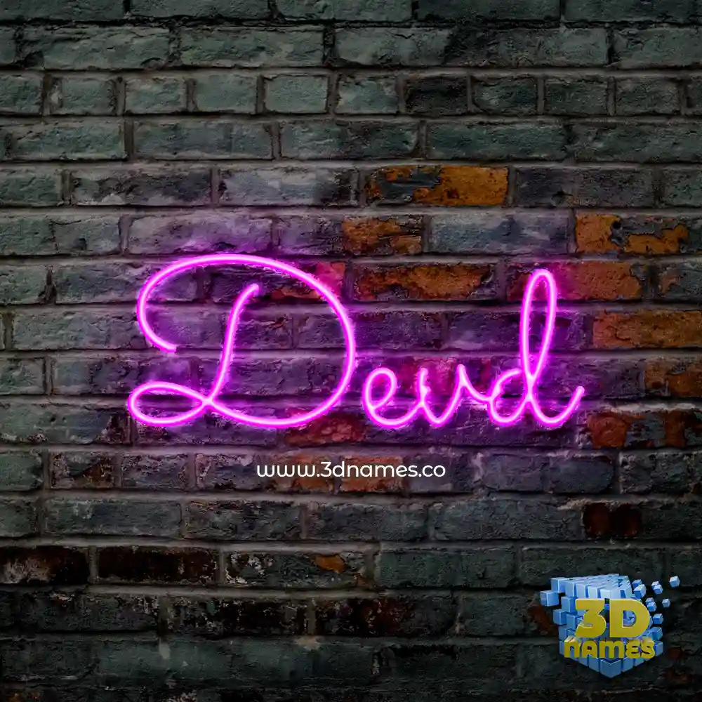 devd in Pink Neon style - 3D name wallpaper