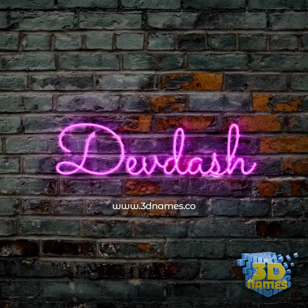 devdash in Pink Neon style - 3D name wallpaper