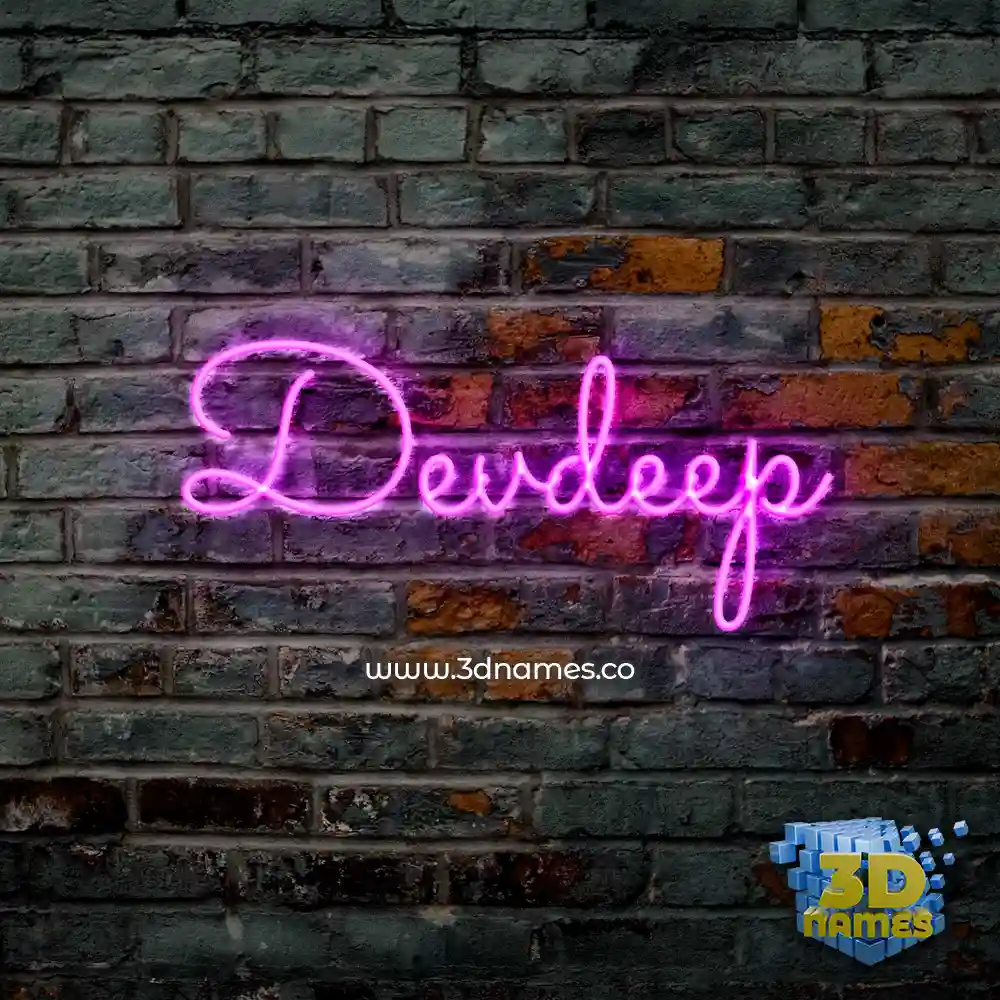 devdeep in Pink Neon style - 3D name wallpaper