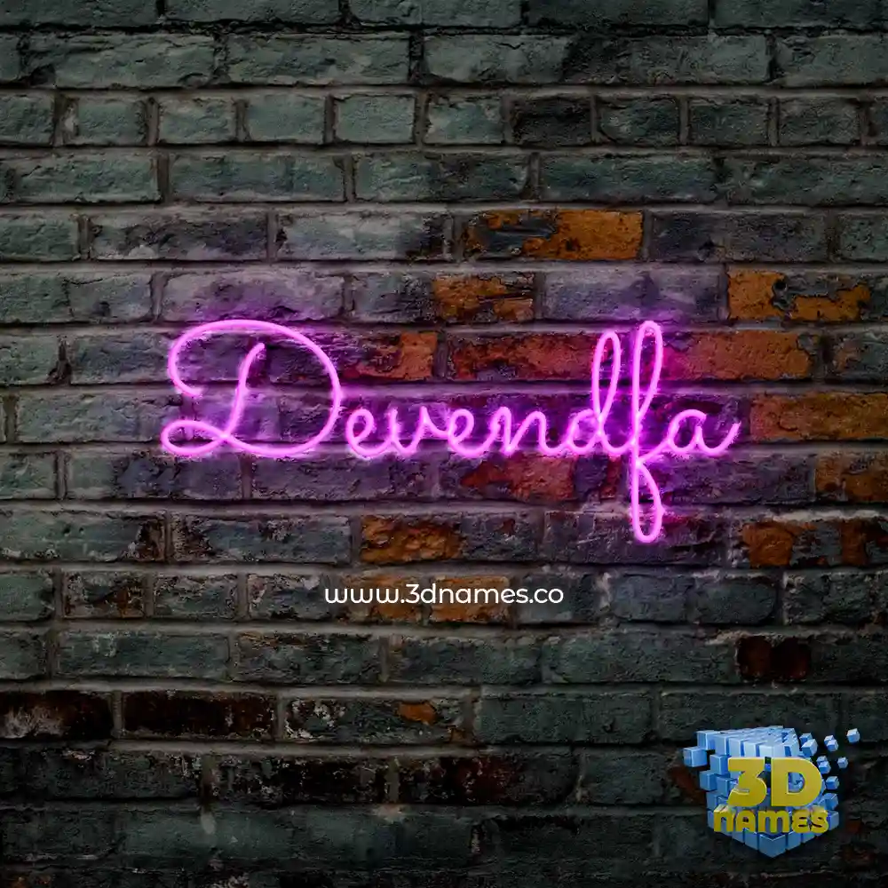 devendfa in Pink Neon style - 3D name wallpaper
