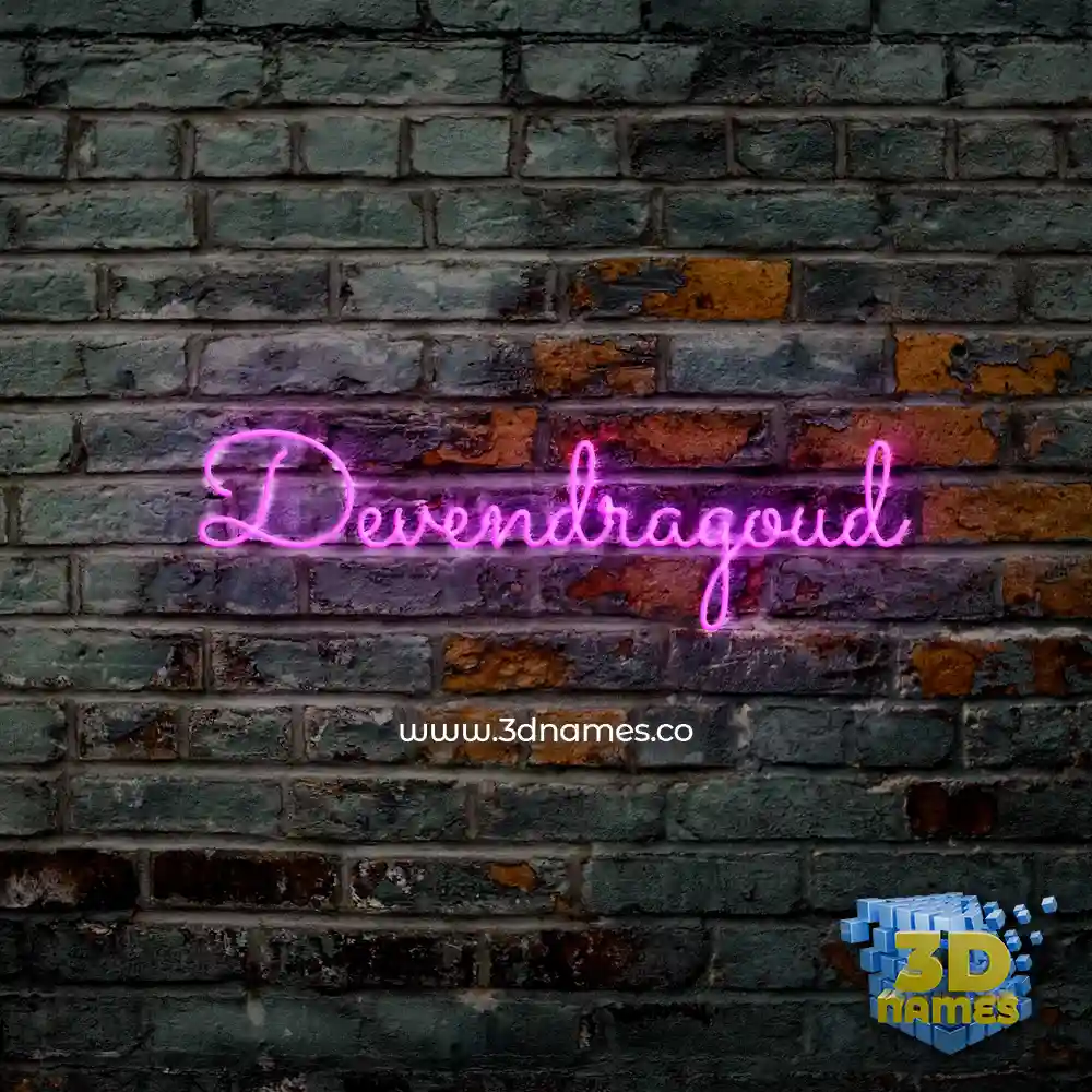 devendragoud in Pink Neon style - 3D name wallpaper