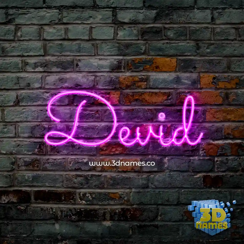 devid in Pink Neon style - 3D name wallpaper