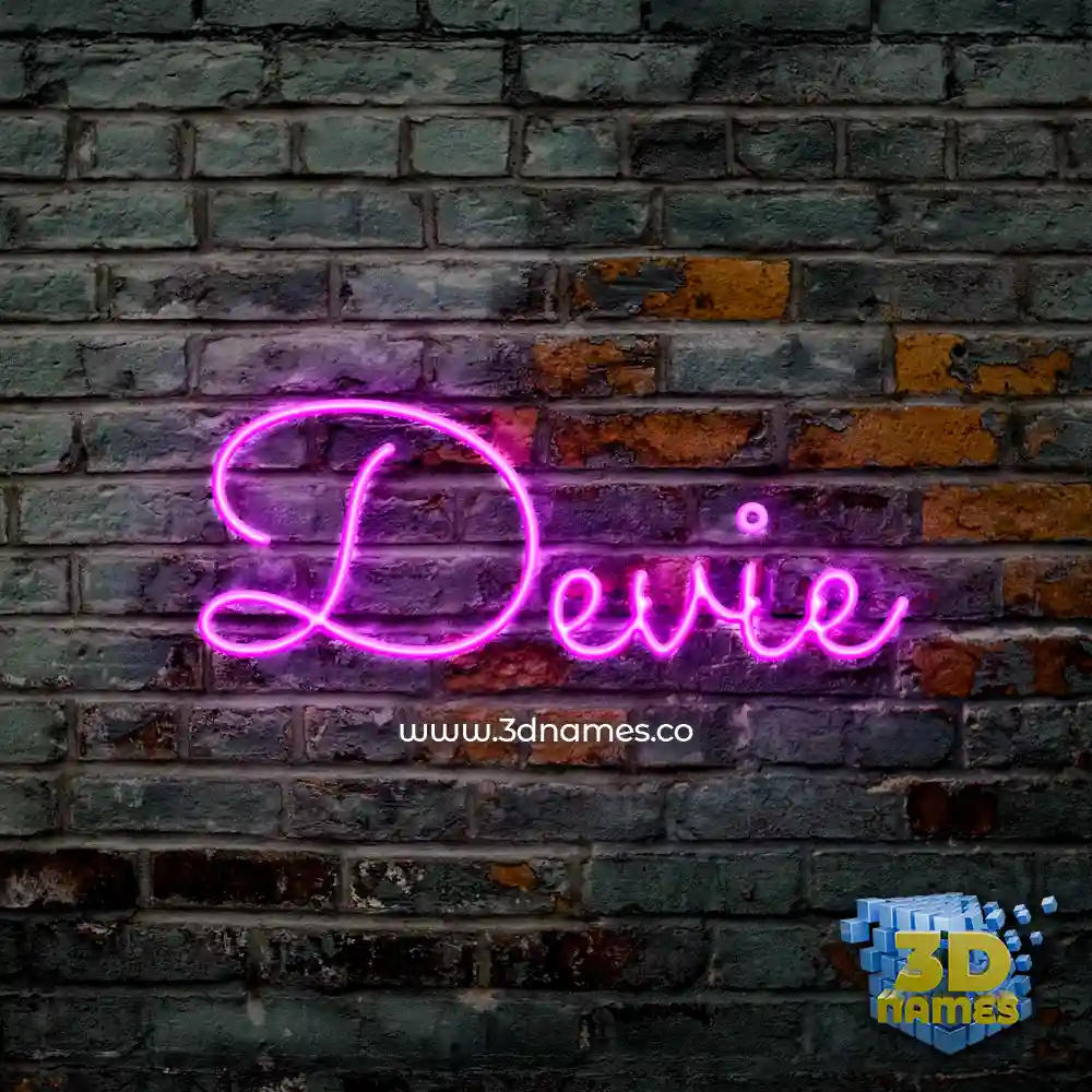 devie in Pink Neon style - 3D name wallpaper