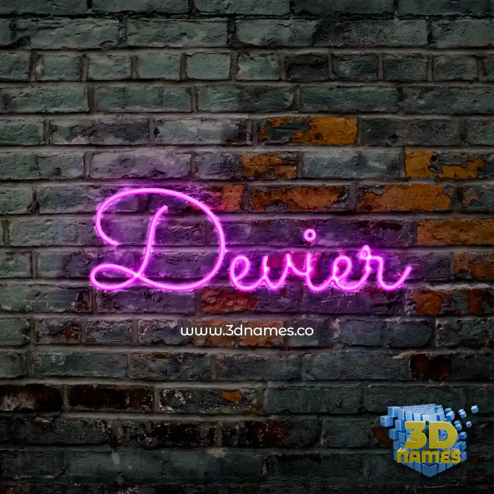 devier in Pink Neon style - 3D name wallpaper