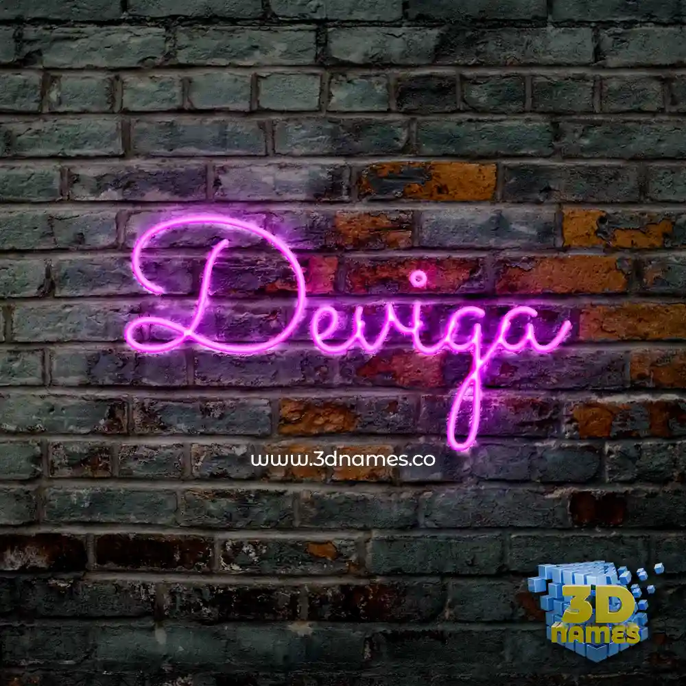 deviga in Pink Neon style - 3D name wallpaper