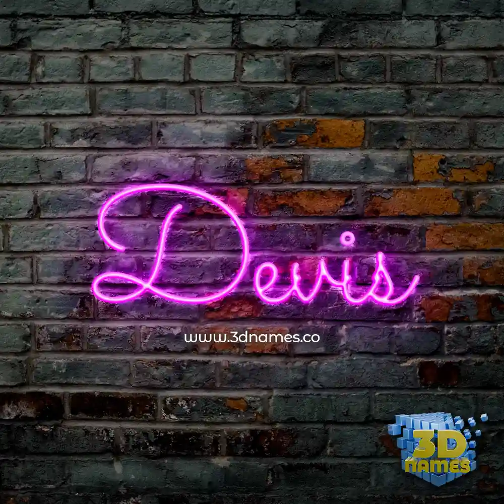 devis in Pink Neon style - 3D name wallpaper