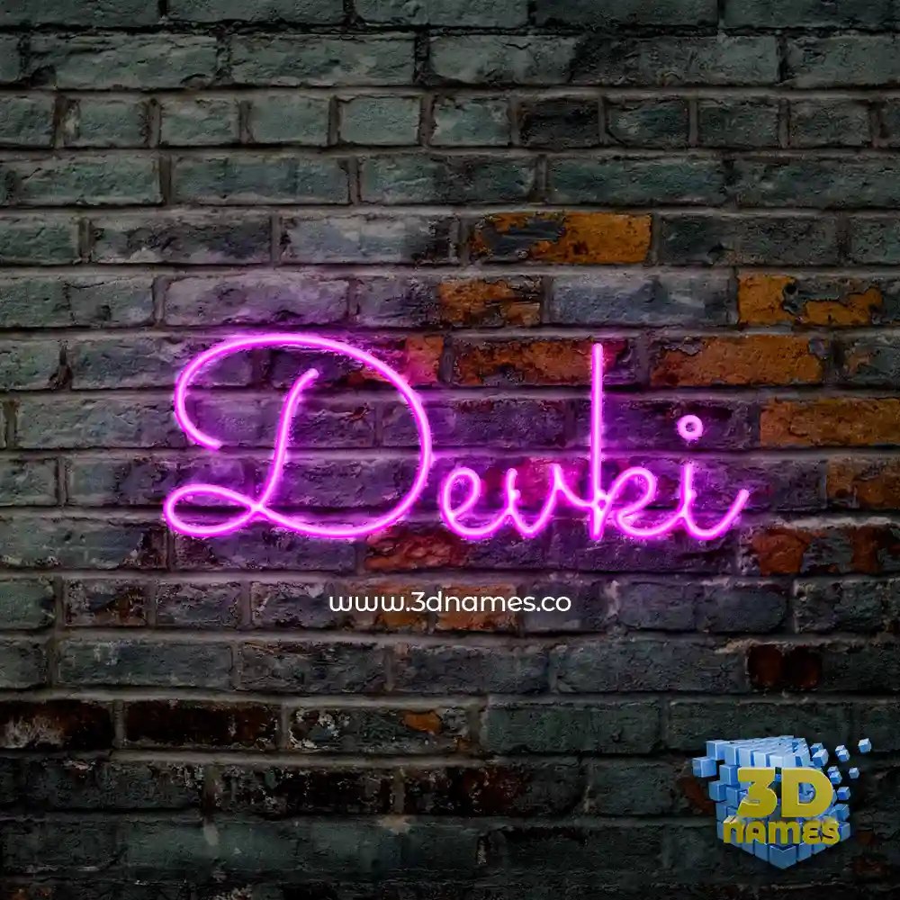 devki in Pink Neon style - 3D name wallpaper