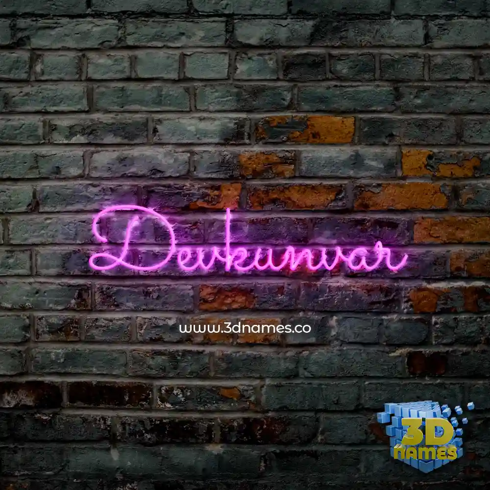 devkunvar in Pink Neon style - 3D name wallpaper