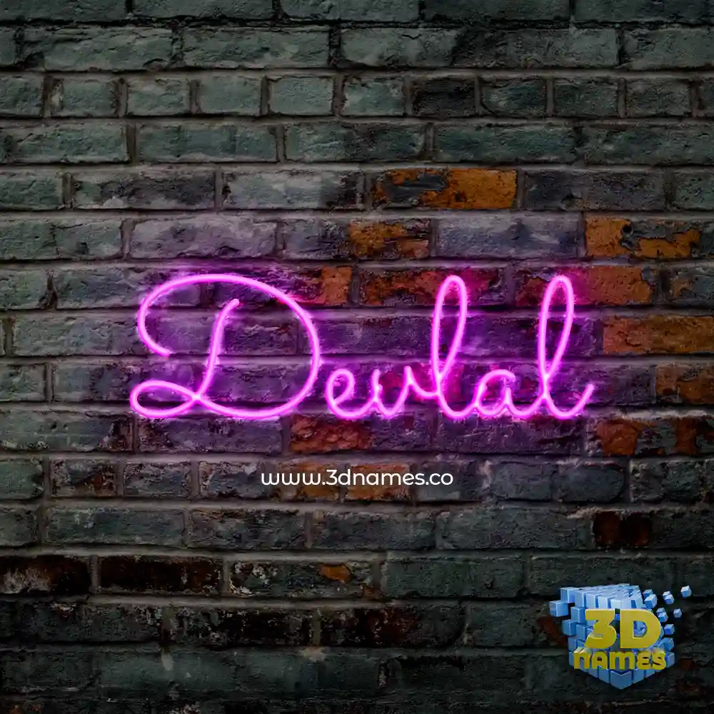 devlal in Pink Neon style - 3D name wallpaper