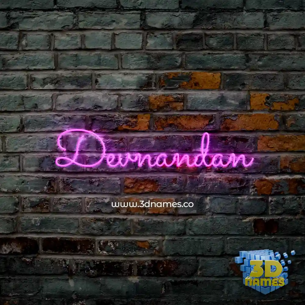 devnandan in Pink Neon style - 3D name wallpaper