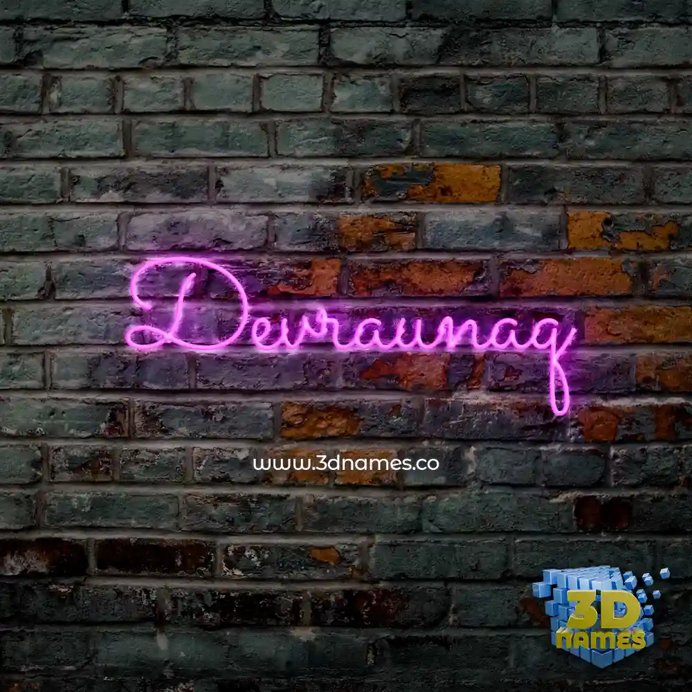 devraunaq in Pink Neon style - 3D name wallpaper